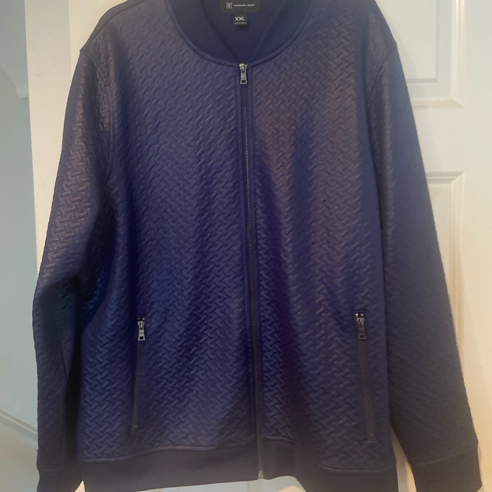 Men's INC Quilted Navy Bomber Jacket